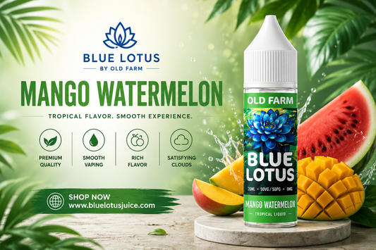 Blue Lotus Mango Watermelon Tropical Liquid 20ML by Old Farm | Refreshing Tropical Vape Flavor